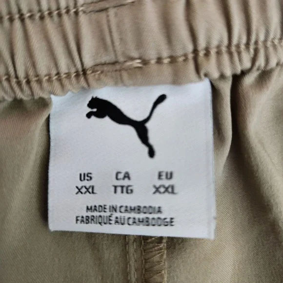 Puma Mens Athletic Shorts Tan Khaki Lightweight Mesh Lined XXL - Picture 5 of 6